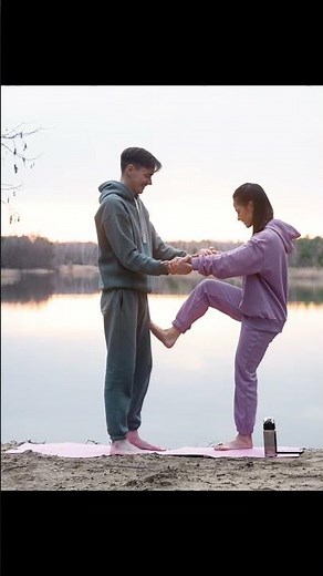 COUPLE YOGA PART 2! DEEPER CONNECTION! #shorts