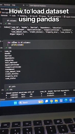 How to load dataset using pandas #ai #python #pandas #numpy #llm # #scikitlearn