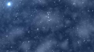 Animated sky background. Clouds against the background of a dark sky with the moon. Background of snowflakes falling snow. The effect of falling snowflakes and winter sparkle.