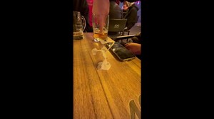 Dancing tissue girl during friends’ gathering in Madrid, Spain