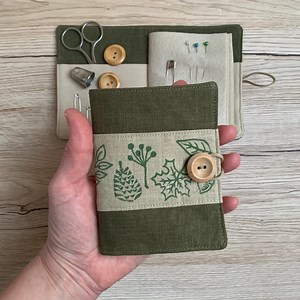 Handprinted Linen Needle Case - Etsy UK