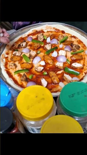 Pizza-making time-lapse #pizza #timelapse #food #shorts