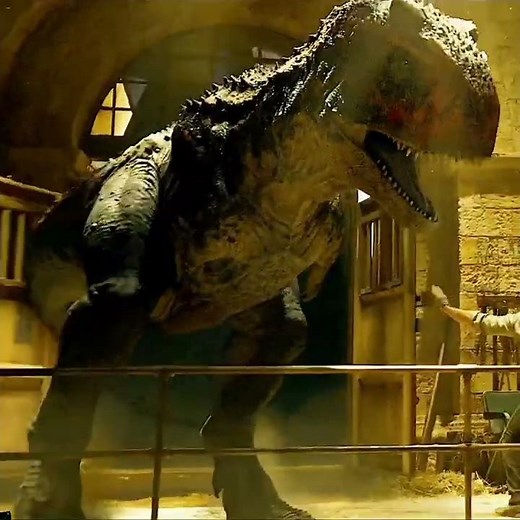 Carnotaurus and Allosaurus faces each other Jurassic world Dominion #jurassicworld