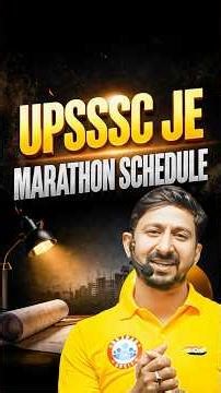 UPSSSC JE Marathon Schedule | UPSSSC JE Marathon Class Time Table #upssscje #marathon class