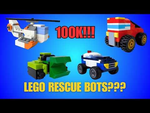 Custom LEGO Rescue Bots Heatwave, Chase, Blades and Boulder
