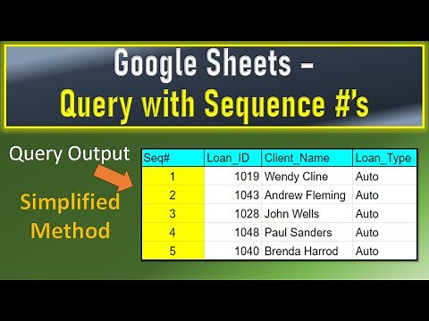 Google Sheets Query With Sequence Numbers