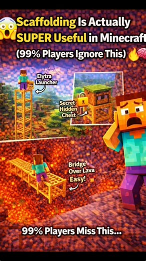 😱 Scaffolding Is Actually SUPER Useful in Minecraft! (99% Players Ignore This) 🔥🧠