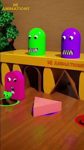 Watch these cute different shape Monsters waiting | Satisfying 3D Animation | MI Animations #Shorts