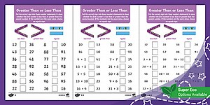 Greater Than and Less Than Activity Sheets