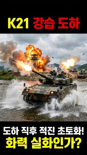 도하 직후 포격! K21 장갑차 적진 초토화​ #military (1)