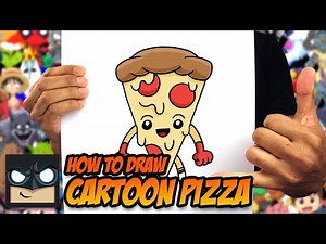 How to Draw Cartoon Pizza | Step by Step Tutorial - Videos For Kids
