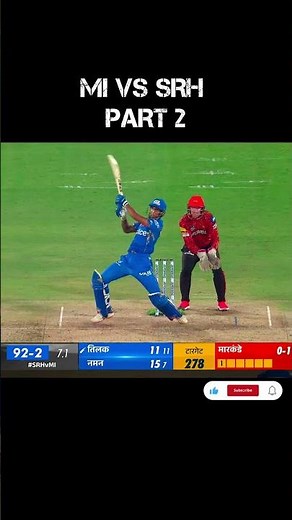MI vs SRH 2nd Innings highlights 🔥 | tilak varma ka finished #cricket #shorts #viral #trending