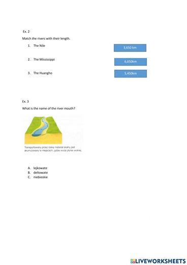 Geography - rivers worksheet
