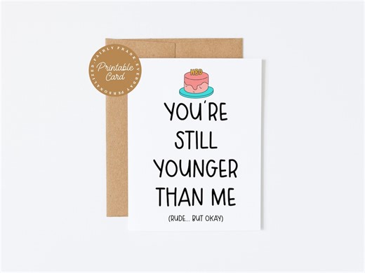 Funny Age Joke Birthday Card | Printable Greeting Card for Friends | Instant Download - Etsy Australia