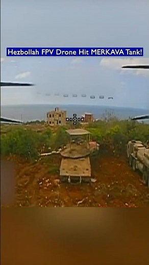 Hezbollah FPV Drone Slams Into Merkava Tank Mid-Refuelling!!