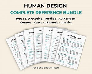 Human Design Complete Reference Bundle PDF | Core HD Cheat Sheets | Digital System Overview