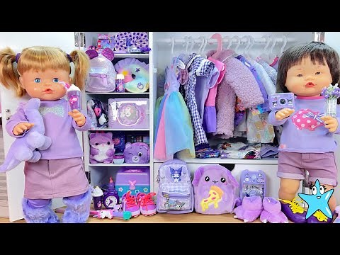 ANI y ONA ¡TODO se vuelve de color LILA! Las Muñecas Bebé más entrañables de Youtube