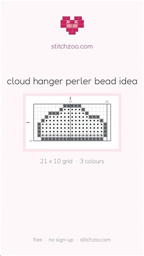Cloud Hanger Perler Bead Idea | Free Counted Pattern #Shorts