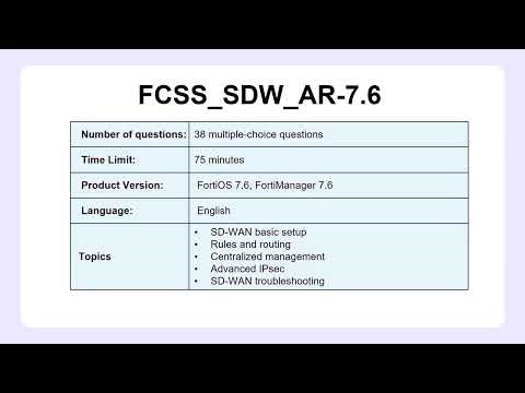 FCSS_SDW_AR-7.6 Practice Test Explained | Fortinet SD-WAN 7.6 Architect Exam Prep