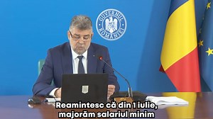 Premierul Marcel Ciolacu: Introducem salariul minim european în România. Urmărim protejarea puterii de cumpărare, un câștig salarial mediu brut cât mai apropiat de 50% din salariul mediu net pe economie și raportarea la productivitatea muncii. Reamintesc că, din 1 iulie, majorăm salariul minim de la 3.300 la 3.700 de lei și vor beneficia circa 1,8 milioane de angajați. | Guvernul României