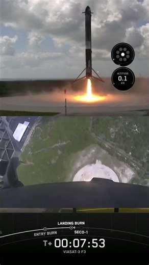 Double Falcon Heavy Booster Landing from ViaSat-3 F3
