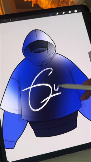 Blue Gradient Hoodie Design Process | Tablet to Reality