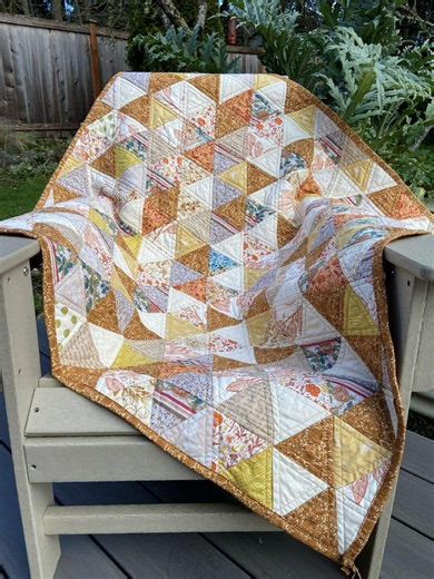 Golden Slumber Quilt: Gold, Copper, Teal Blue (40.5 X 42) - Etsy