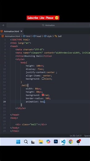 Bouncing Ball ⚽ Animation using HTML | CSS #shorts #coding