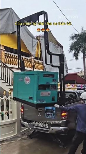 Cẩu mini tự chế cho xe bán tải 😍 #sangtao #thongminh #laodong #thongminh #chuyenla #giaothong