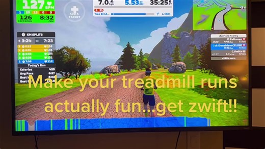 Zwift Running on a Curved Treadmill