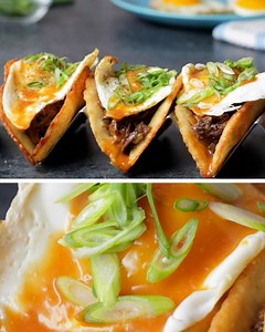 These tacos were inspired by a popular Hawaiian dish called loco moco, which features a bed or rice topped with a beef patty, gravy, and an over-easy egg. In our version, we deep fry a mixture of rice and flour into crispy taco shells and fill them with deliciously tender braised short ribs, a fried egg, and flavorful gravy made from the short rib braising! See and shop the recipe: https://tasty.co/buy/loco-moco-short-rib-tacos | Tasty