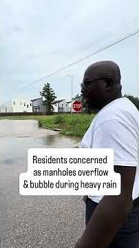 Residents concerned as manholes overflow and bubble during heavy rain