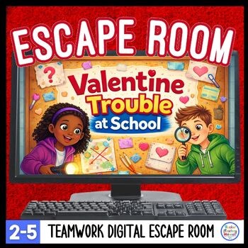 Valentine Digital Escape Room | Teamwork Puzzle Escape | Valentine Party Escape