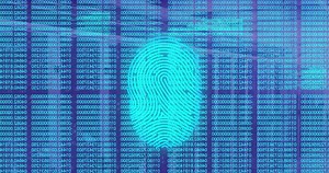 Fingerprint scan animation. Biometric identification scanning footage