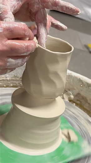 The mesmerizing dance of throwing and the clean precision of faceting. Every cut is intentional and turns this simple porcelain cup into a one of a kind piece of art. Faceted cups will be available later this month in my shop update. Info in profile #PotteryProcess #Faceting #SatisfyingVideos #OneOfAKind #HandmadeCeramics #PorcelainClay #ArtReel #FYP #OddlySatisfying #PotteryProcess #Reels #ArtTok #keramic #ceramique #CeramicArt | Anne Egitto, Studio Potter