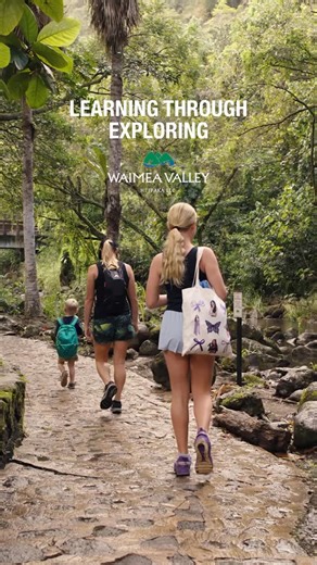 Child development through exploration is essential. Kids learn best by engaging their senses, testing ideas, and interacting with the world around them. And there’s no better place to explore than here on the ʻāina. Waimea Valley is an ideal setting to foster curiosity while learning about Hawaiian history. Before your visit, we recommend exploring waimeavalley.net to learn about the Valley’s background and the cultural sites you’ll encounter, including Hale O Lono, Ku‘ula Shrine, and more. Thro