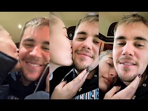 Justin Bieber being cute & kissed by his wife Hailey Baldwin Bieber - March 12, 2019