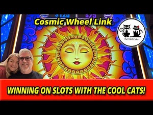 WINNING IN VEGAS WITH THE COOL CATS! NEW GAME COSMIC WHEEL LINK! #theslotcats