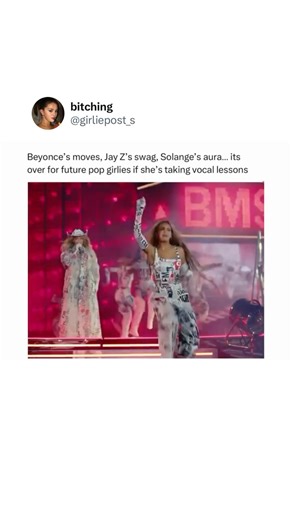 Bitch on Instagram: "this aura is unmatched 🤌 Blue Ivy Carter started dancing at a very young age, influenced by her famous parents, Beyoncé and Jay-Z. Growing up in a creative and musical environment, she was exposed to dance and performance early on. Blue Ivy often joins Beyoncé during rehearsals and performances, where she picked up dance moves naturally. Her parents have encouraged her artistic expression, fostering her love for dance through family support and access to professional traini