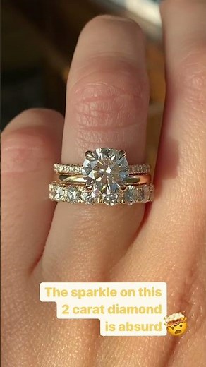 Sarisa - Brilliant 2 Carat Round Diamond Engagement Ring Stack