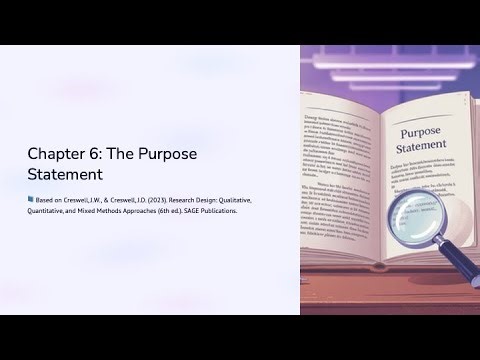 Chapter 6: How to Write a Clear Research Purpose Statement