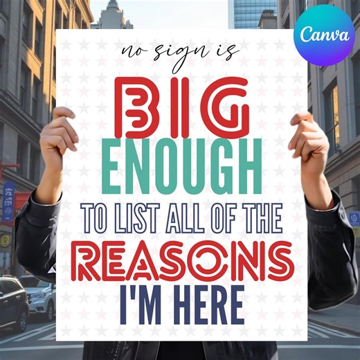 No Kings Protest Sign PRINTABLE, Anti War Rally Poster, No Kings Protest Sign, Political Demonstration Sign, Instant Download, DIY in Canva - Etsy