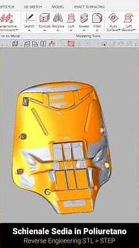 Reverse Engineering schienale ergonomico in schiuma poliuretanica | Geomagic Design X. Da STL a STEP