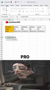705K views · 7.3K reactions | ¿Sabías que puedes mover datos sin copiar y pegar usando TRANSPONER? #exceltips #tutorial #Excel | Solo Excel | Facebook