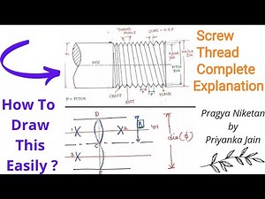 Screw Thread Nomenclature | How to Draw Curve | Complete Explanation 📝