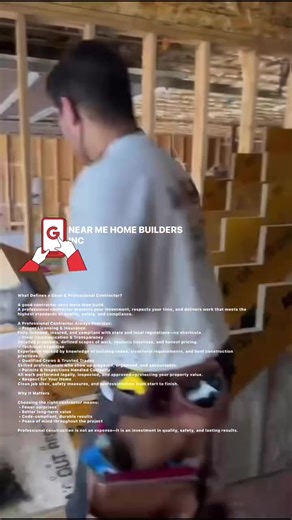 978-607-5600 What Defines a Good & Professional Contractor? A good contractor does more than build. A professional contractor protects your investment, respects your time, and delivers work that meets the highest standards of quality, safety, and compliance. A Professional Contractor Always Provides: • Proper Licensing & Insurance Fully licensed, insured, and compliant with state and local regulations—no shortcuts. • Clear Communication & Transparency Detailed proposals, defined scopes of work, 