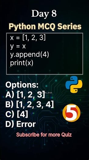 Python MCQ #8 — Can You Solve This?| #python #pythonmcq #coding #programming #codingshorts #ytshorts