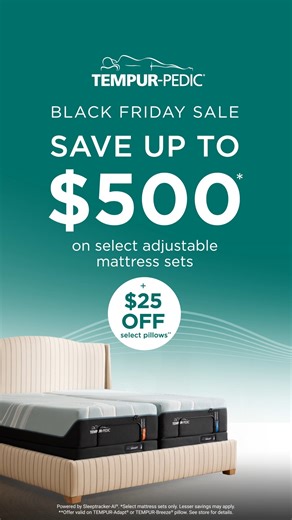 Denver Mattress on Instagram: "Black Friday just got $500 better. 💥 Save $200 on select adjustable bases + get a $300 gift with your Tempur-Pedic mattress. 💤 Premium comfort, real pressure relief—only at Denver Mattress. #TempurDeal #BlackFridaySavings #DenverMattress"
