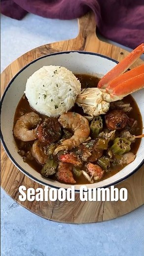 Seafood Gumbo with shrimp, crab, and lobster is the perfect hearty dish! #gumbo #seafoodgumbo #cajun