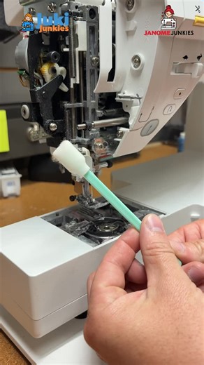 Juki Junkies on Instagram: "✨A clean machine is a happy machine!✨ These handy cleaning swabs make it so easy to keep your feed dogs and bobbin area lint-free 🧵🧽 Keep your machine running smoothly and your stitches perfect! 💙 Available on: JukiJunkies.com “Cleaning Swabs” Who’s spots an issue with this machine!? #SewingTips #MachineCare #JanomeJunkies #SewingEssentials #CleanYourMachine"